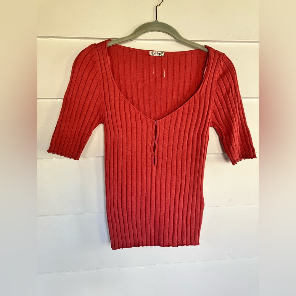 Free People Intimately Short Sleeve Top NWOT Small